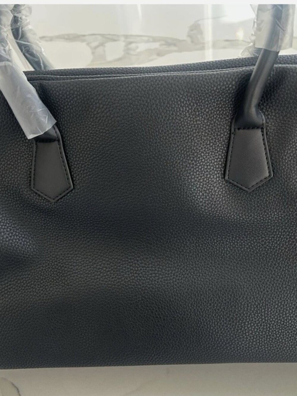 Ralph Lauren Fragrances Duffle Black Faux Leather Travel Shoulder Gym Bag New - Picture 7 of 13